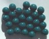 25 12mm Round Opaque Dark Green Vintage Acrylics